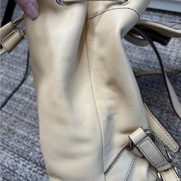 Vintage Coach Legacy Beige Leather Drawstring Backpack 9368 Classic Bag - Picture 15 of 15